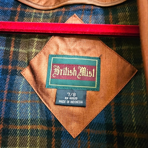 British Mist Women's Copper Bronze Brown Trench Coat Vintage Size 7-8 - Picture 7 of 10